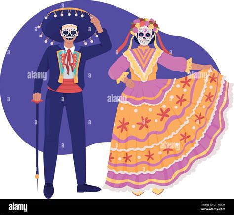 Day Of Dead 2d Vector Isolated Illustration Stock Vector Image And Art