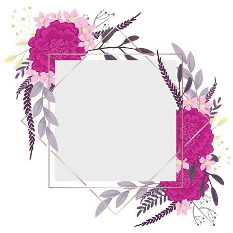 Pink Flower Border Template