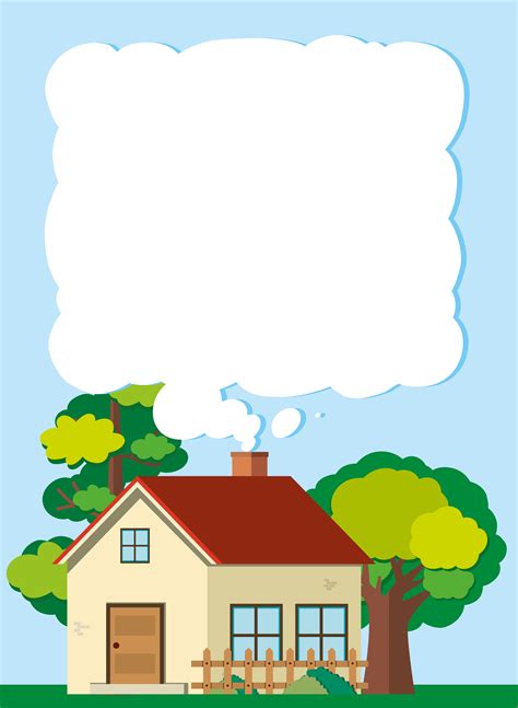 Border template with house in the field 369556 Vector Art at Vecteezy