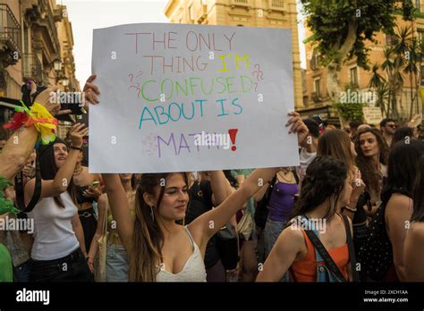 Catania Italy June Protesters Participate In The Gay Pride