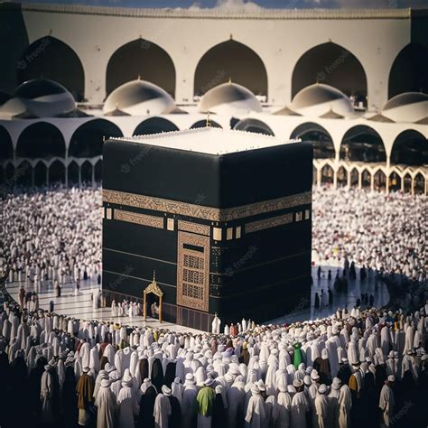 Premium Photo | Kaaba with hajj pilgrims