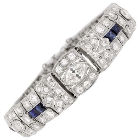 Cartier Art Deco Carat Diamond Platinum Bracelet For Sale At Stdibs