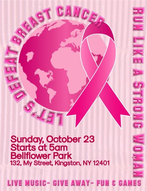 Pink Breast Cancer Awareness Flyer Template Postermywall