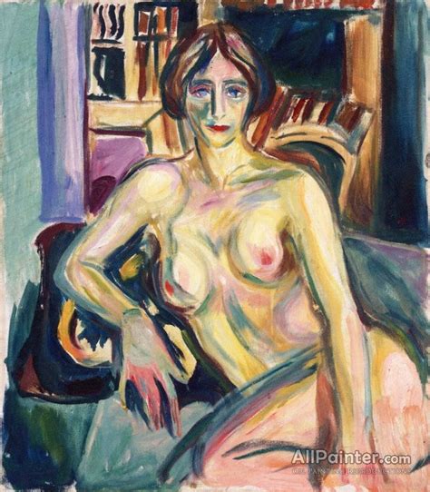 Edvard Munch Nude Sitting On The Couch Oil Painting Reproductions For