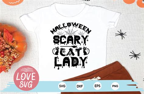 Halloween Scary Cat Lady Graphic By Lovesvg · Creative Fabrica