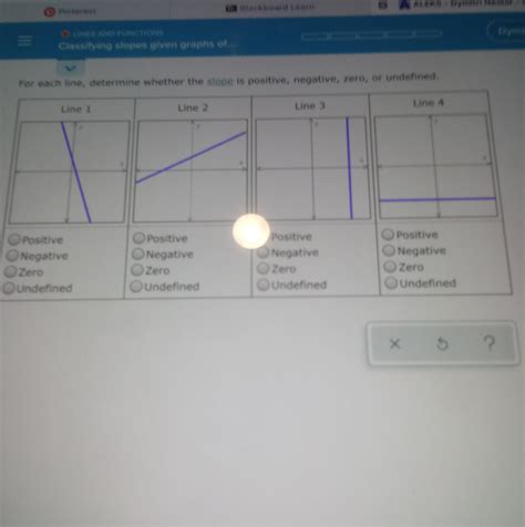 Classifying Slopes Given Graphs Of For Each Line Determine Whether