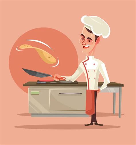 Angry Sad Bad Chef Character Burn Food Vector Flat Cartoon