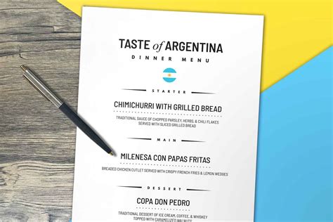 Argentinian-Inspired Dinner Menu