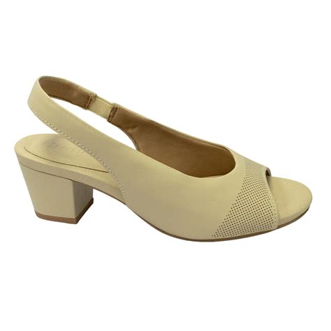 Sand Lia Usaflex Y Slingback Em Couro Natural Islen Cal Ados