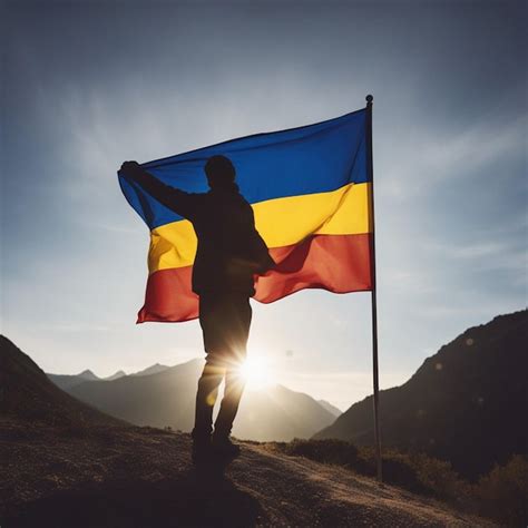 Premium AI Image | Silhouette Man Winner Waving Andorra Flag wallpaper