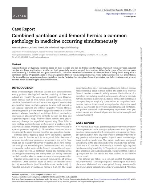 (PDF) Combined pantaloon and femoral hernia: a common pathology in ...