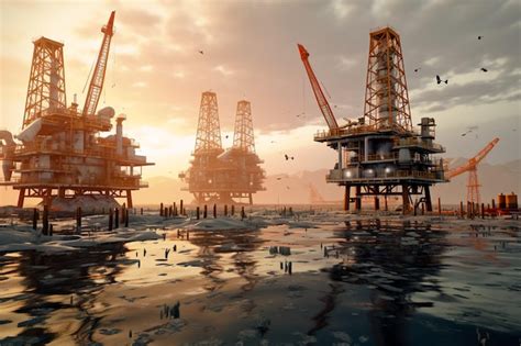 Premium Photo Offshore Oil Station Drilling Rig And Oil Production