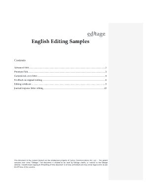 Fillable Online English Editing Samples Editage Fax Email Print