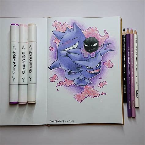 TEAM PURPLE POKEMON DRAWING Fantominus Spectrum Ectoplasma