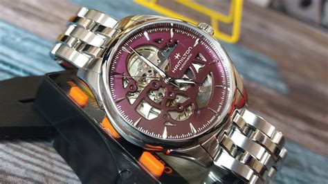 Hamilton H Jazzmaster Skeleton Lady Automatic Purple Dial Mm