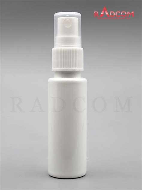 30ML Tulip Opaque White Pet Bottle With White Mist Pump And PP Dust Cap