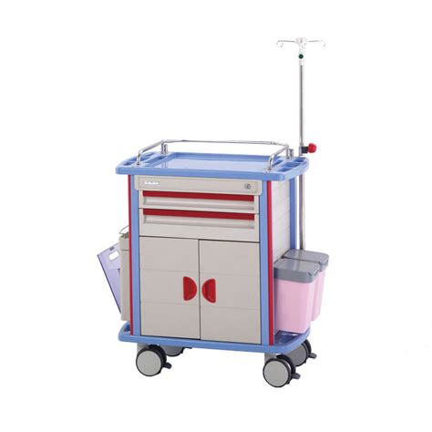 Hospital Grade Abs Medical Emergency Trolley With Resuscitation