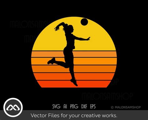 Retro Volleyball Svg Sunset Volleyball Svg Volleyball Mom Etsy