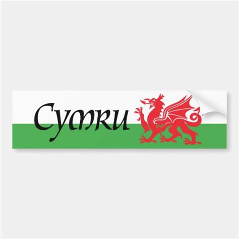 Cymru Wales Flag Bumper Sticker | Zazzle