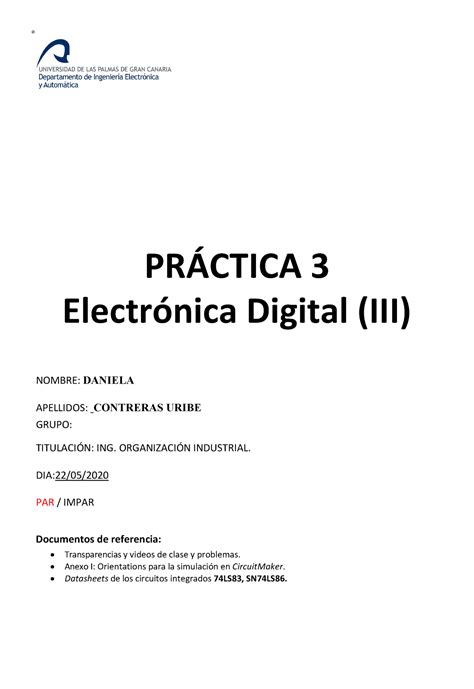 Practica De Electronica Digital Warning TT Undefined Function 32