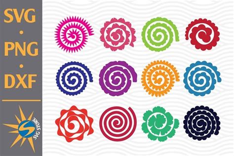 Rolled Flowers SVG, PNG, DXF Digital Files Include