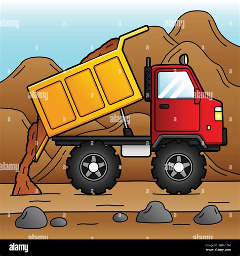 Dump Truck Cartoon Colored Vehicle Illustration Stock Vector Image ...