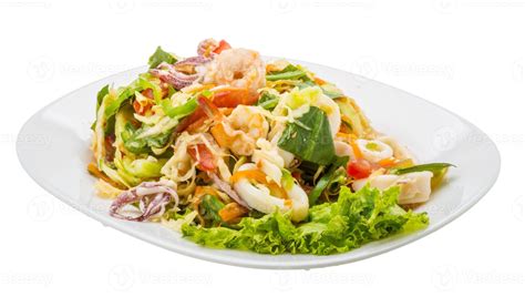 Asian seafood salad 8477672 Stock Photo at Vecteezy