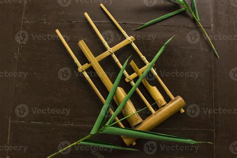 Angklung, the traditional sundanese musical instrument made from bamboo ...