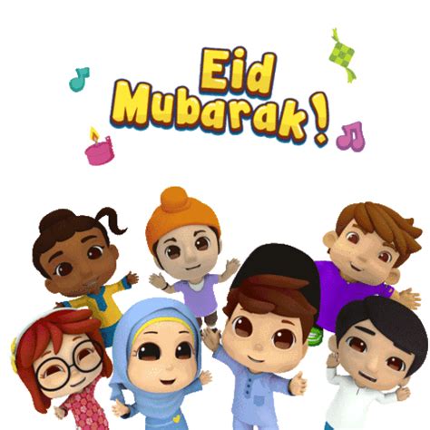 Eid Eid Mubarak Sticker by Omar & Hana - Islamic Songs for Kids for iOS & Android | GIPHY