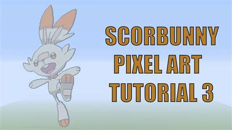 Minecraft Scorbunny Pixel Art Tutorial Part 3 Pokemon Sword And Shield