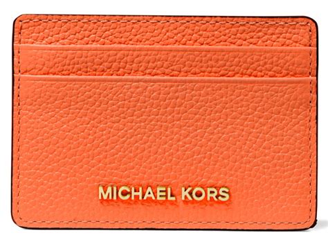 Michael Kors Womens Jet Set Leather Card Holder Clementine