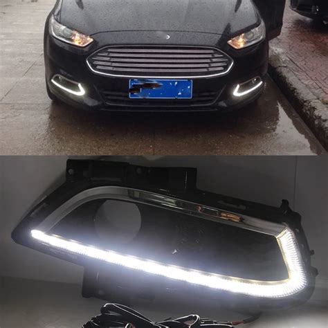 Car Flashing 1Pair For Ford Mondeo Fusion 2013 2014 2015 2016 LED DRL