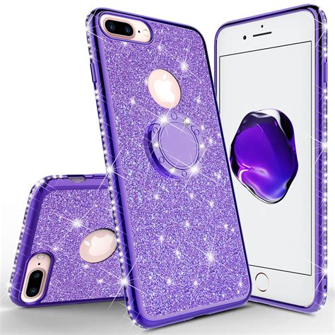 Apple Iphone 7 Case Glitter Cute Phone Case Girls With Kickstandblin Spy Phone Cases And