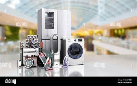 Home Appliances E Commerce Or Online Shopping Concept 3d Render On Shop