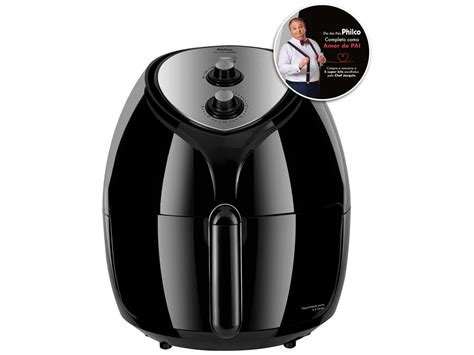 Fritadeira El Trica Sem Leo Air Fryer Philco Air Fry Jumbo Preta