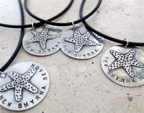 Hand Stamped Beach Quote Necklaces The Work Of 6 Artisans Beach