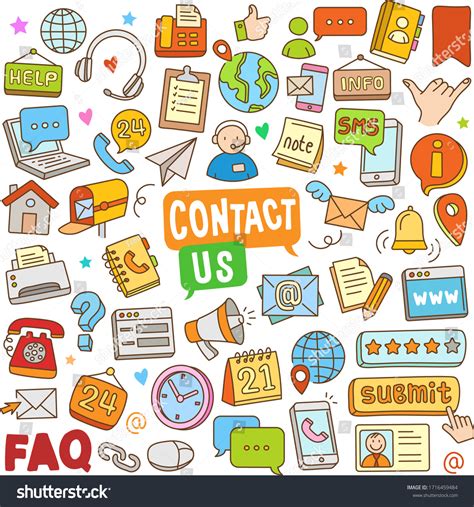 Set Contact Vector Cartoon Illustration Elements Stock Vector (Royalty ...