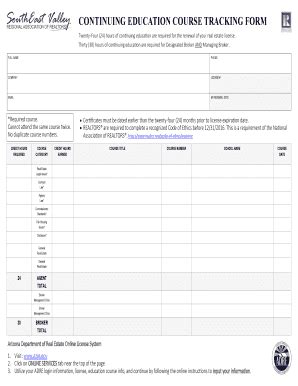 Fillable Online Pdf Ce Tracking Form Fax Email Print Pdffiller