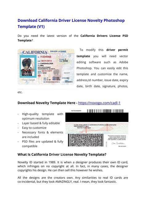 California Drivers License Psd Template V1 Download Photoshop File By Braindomdigital Issuu