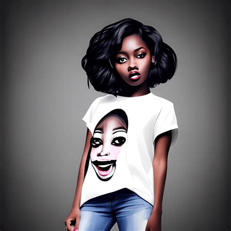 Cute Black Tween Girl With Large Eyes And Full Lips · Creative Fabrica