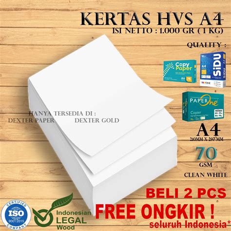 Jual Kertas Hvs A4 70gr Kertas A4 70gsm Isi 1000 Gram 1kg Shopee