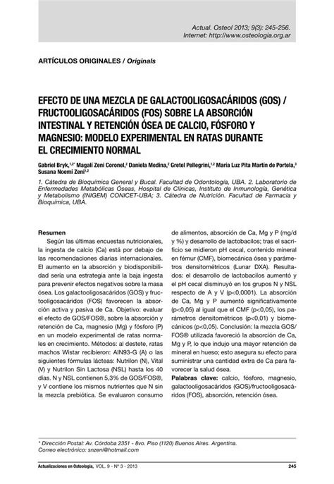 Pdf Efecto De Una Mezcla De Galactooligosac Ridos Gos Ficio Se