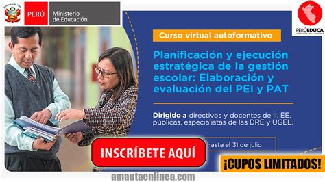 PerúEduca lanza nuevo curso Planificación y ejecución estratégica de la