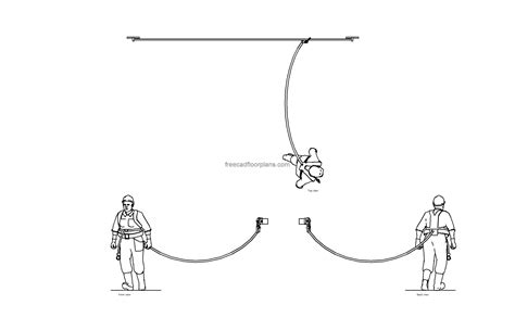 Worker With Safety Harness AutoCAD Block Free Cad Floor Plans