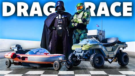 Drag Racing My HALO Warthog vs STAR WARS Jet Speeder (70 MPH) - YouTube