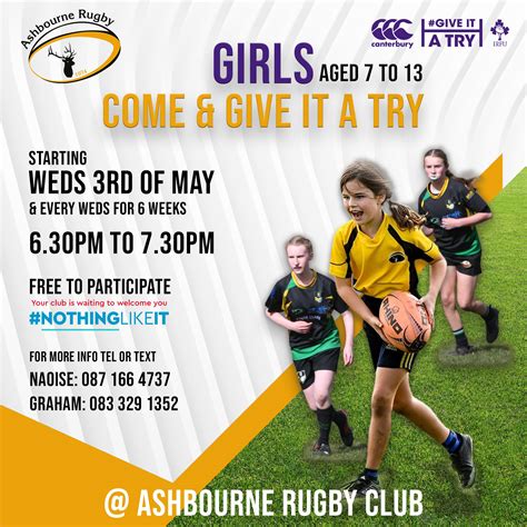 Give It A Try! Girls Rugby – Ashbourne Rugby Club