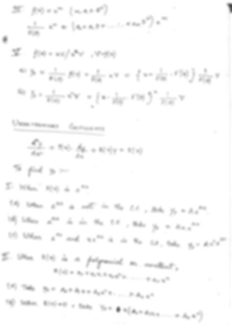 Solution Differential Equations Formula Sheet Studypool