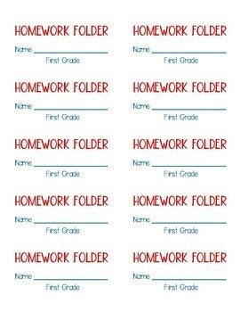 Homework Folder Labels by Raising Scholars | Teachers Pay Teachers