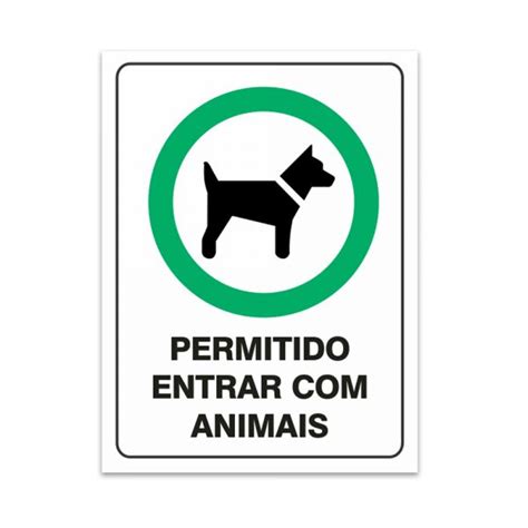 Adesivo Permitido Entrar Animais Cm Sinalplast Placas De