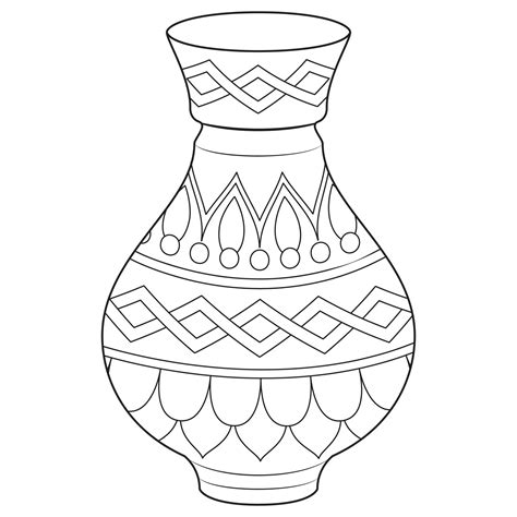 Outline Vase Vector Linear Vase Pottery Ancient Pot Greek Coloring